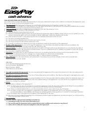 Cash Advance Terms and Conditions .